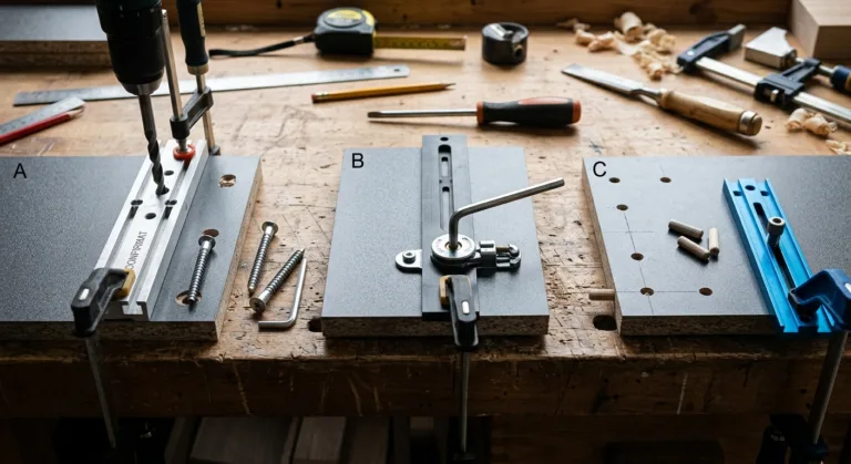 Шаблон под конфирмат, эксцентрик или шкант: что выбрать для сборки мебели