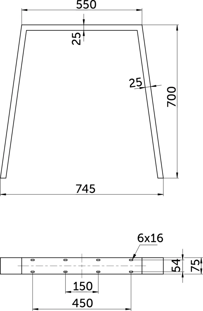 Подстолье LOFTON h700, черный (1 упак. = 2 шт.) AKS