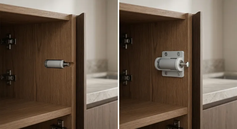 Когда нужен врезной, а когда накладной толкатель для мебели