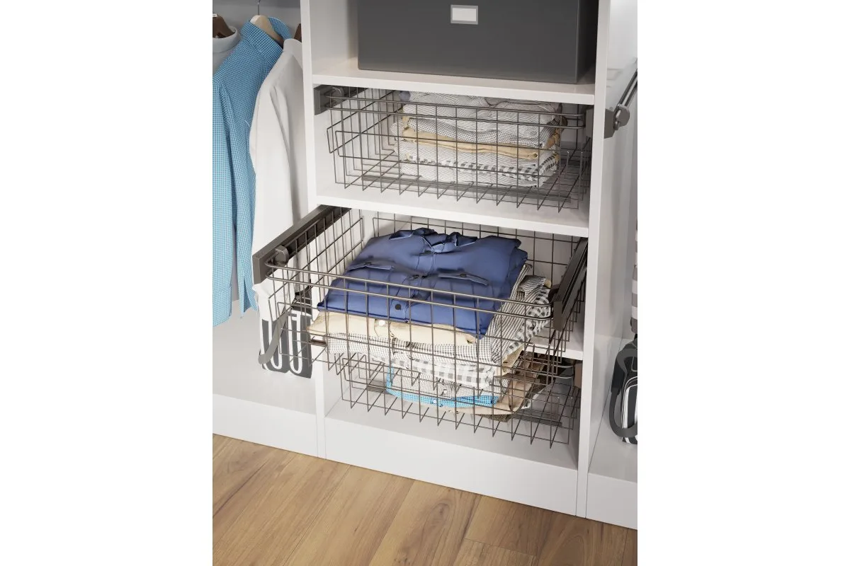 Корзина для белья SMART 600 мм, без направляющих, графит