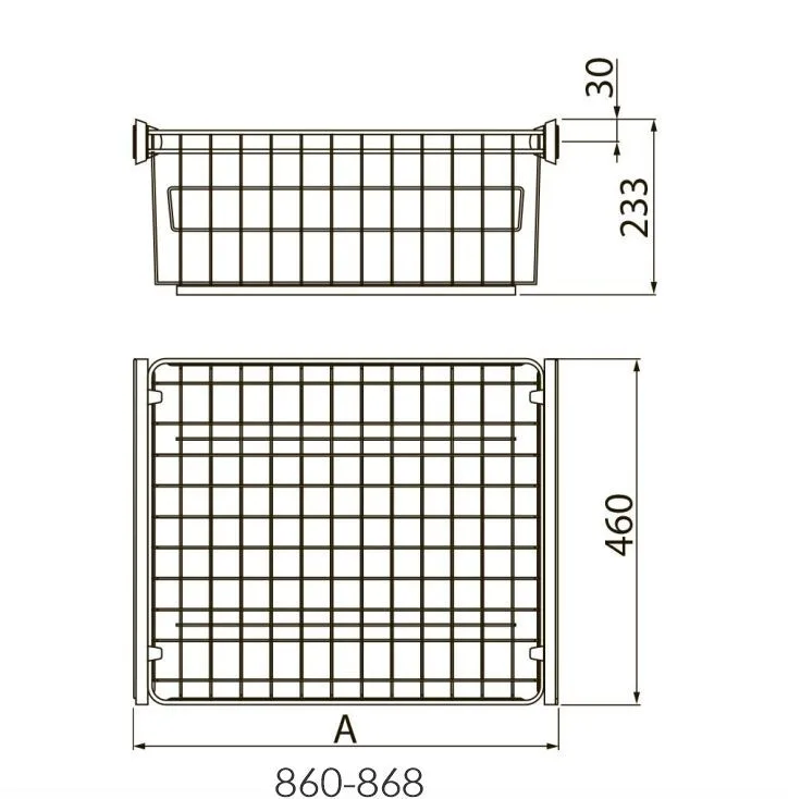 Корзина для белья SMART 900 мм, без направляющих, графит
