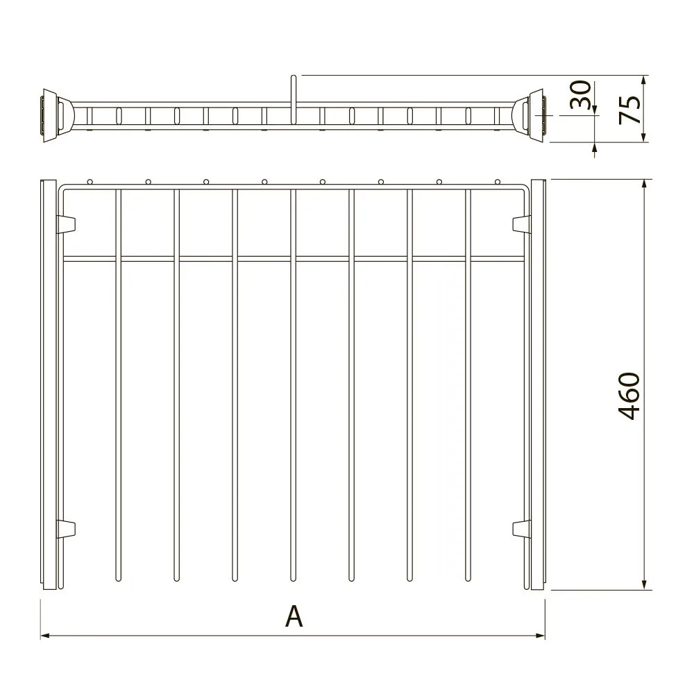 Вешалка для брюк SMART 700 мм, графит