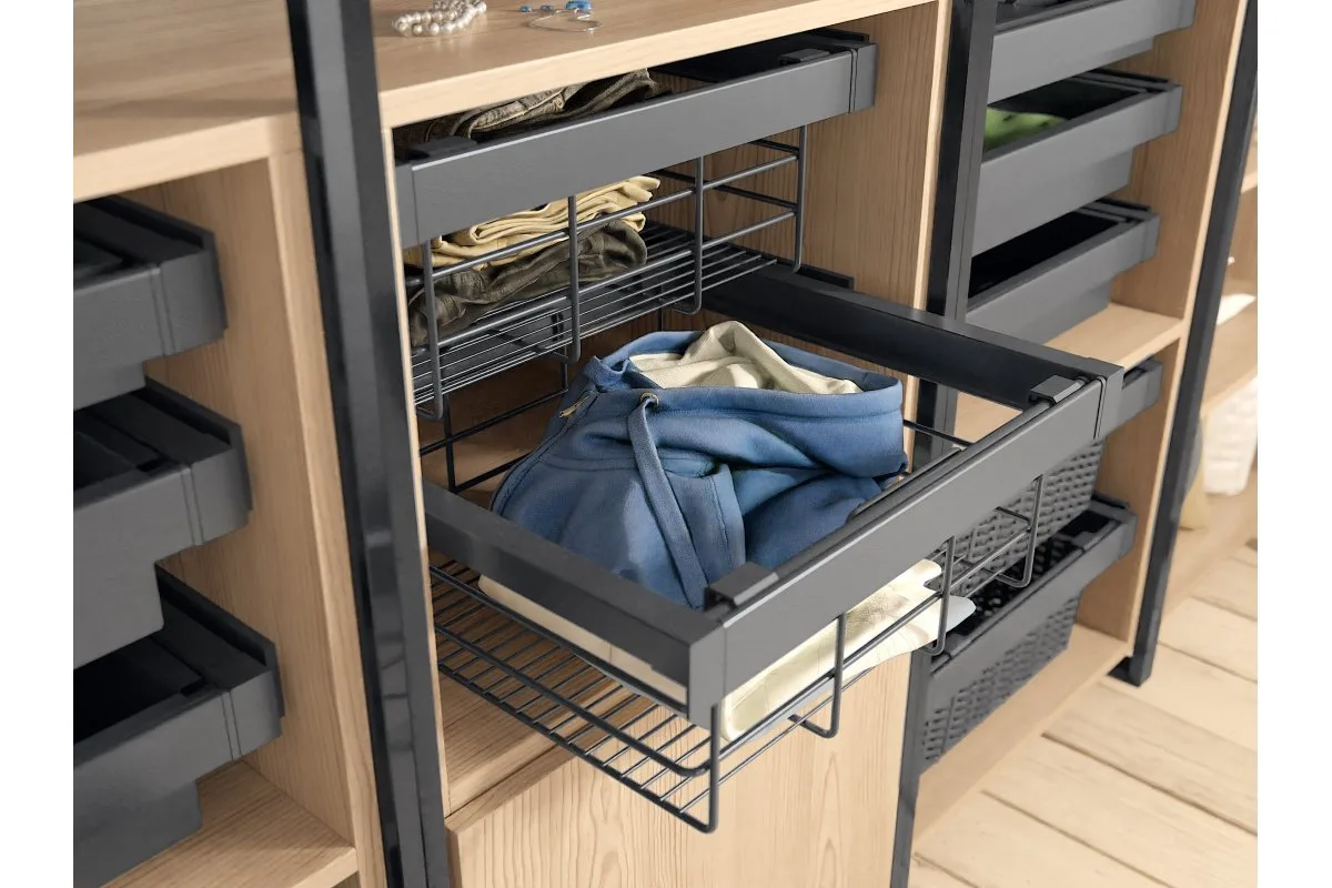 Корзина для белья ELITE 900 мм, графит