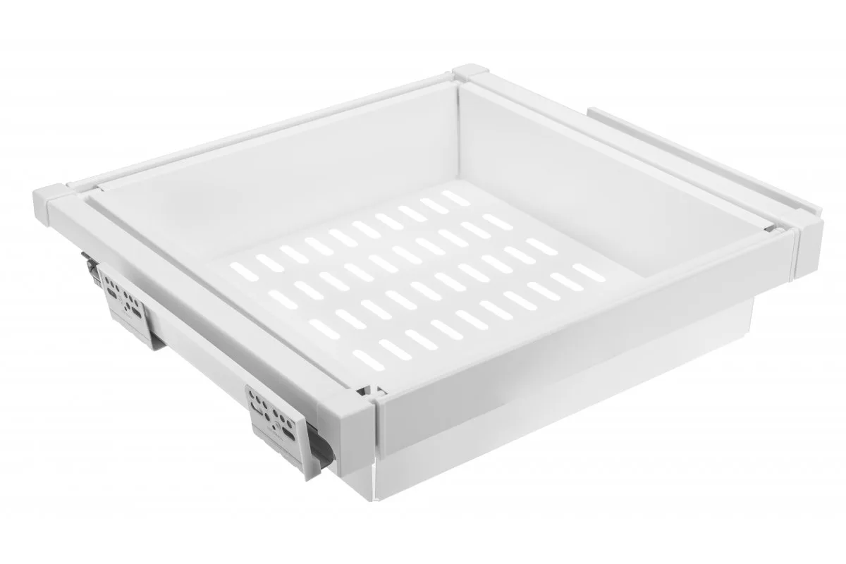 Корзина для белья ELITE 600 мм перфорированная, белая