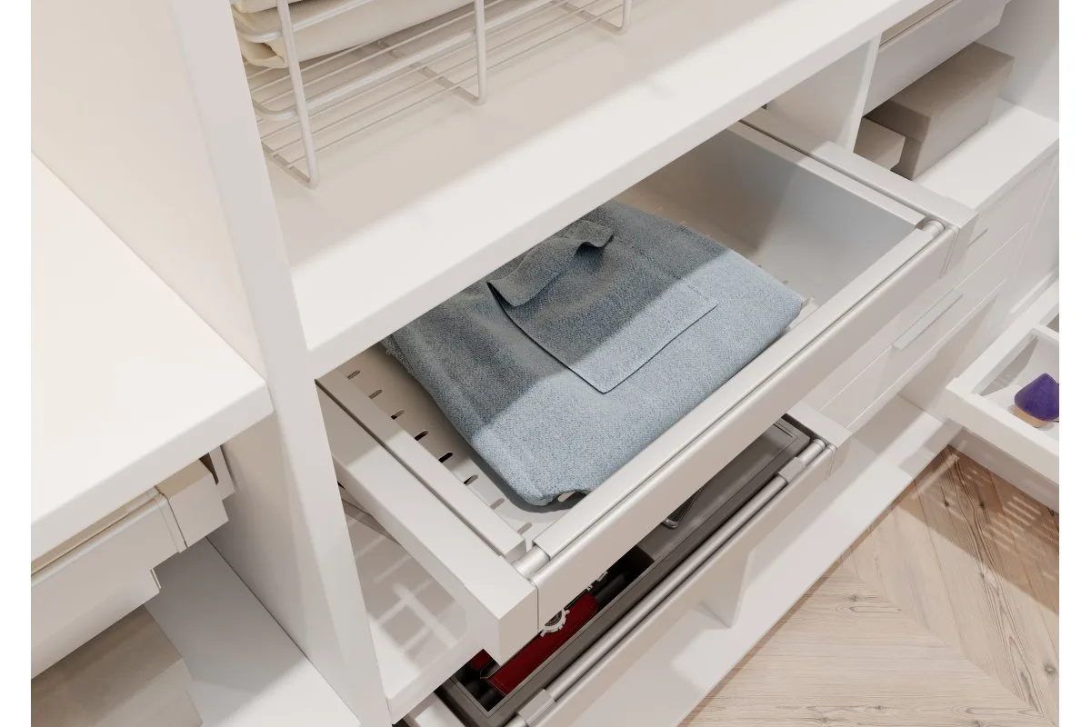 Корзина для белья ELITE 600 мм перфорированная, белая