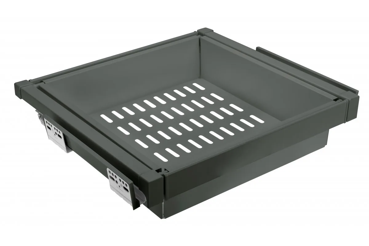 Корзина для белья ELITE 800 мм перфорированная, графит