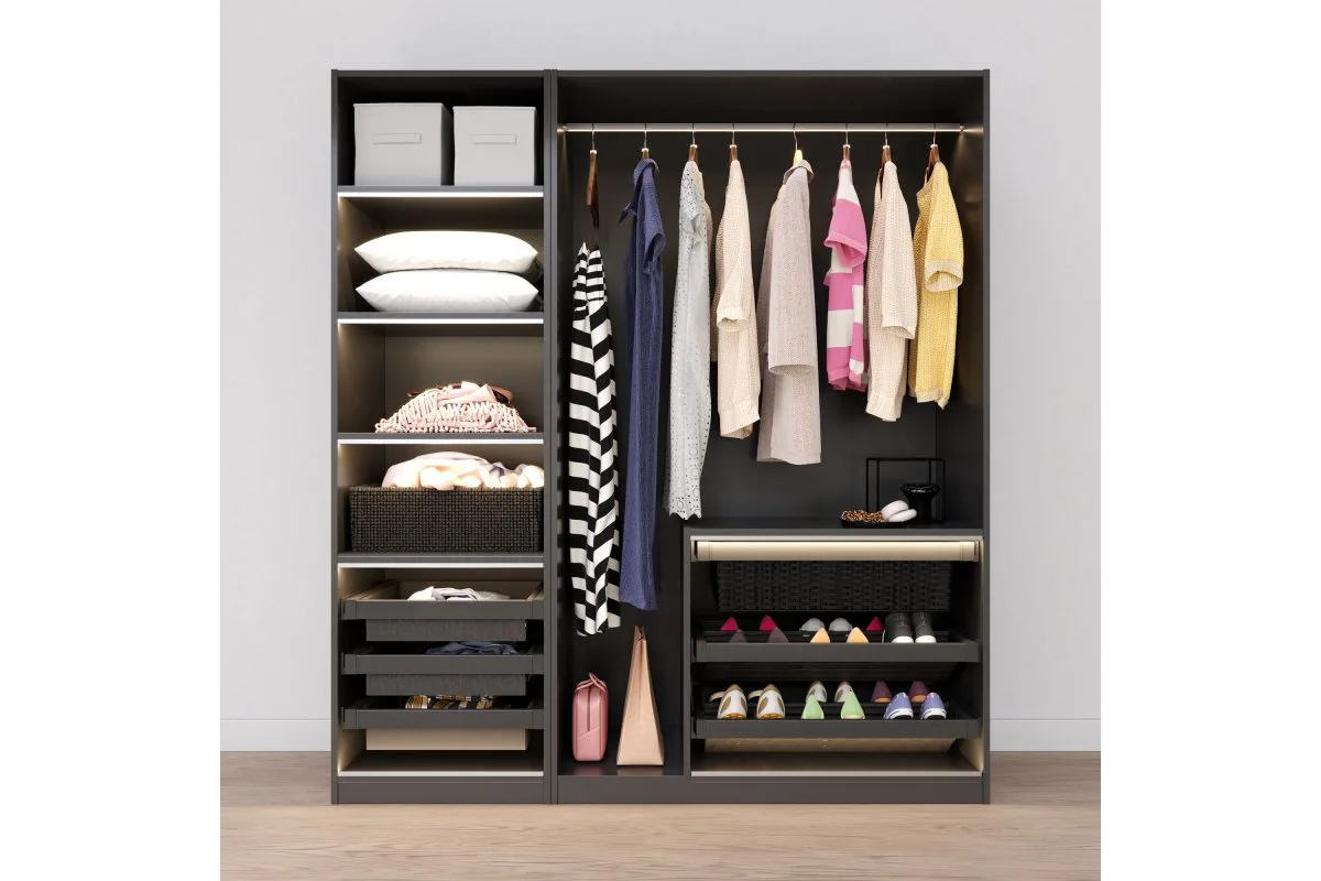 Корзина для белья ELITE 800 мм перфорированная, графит