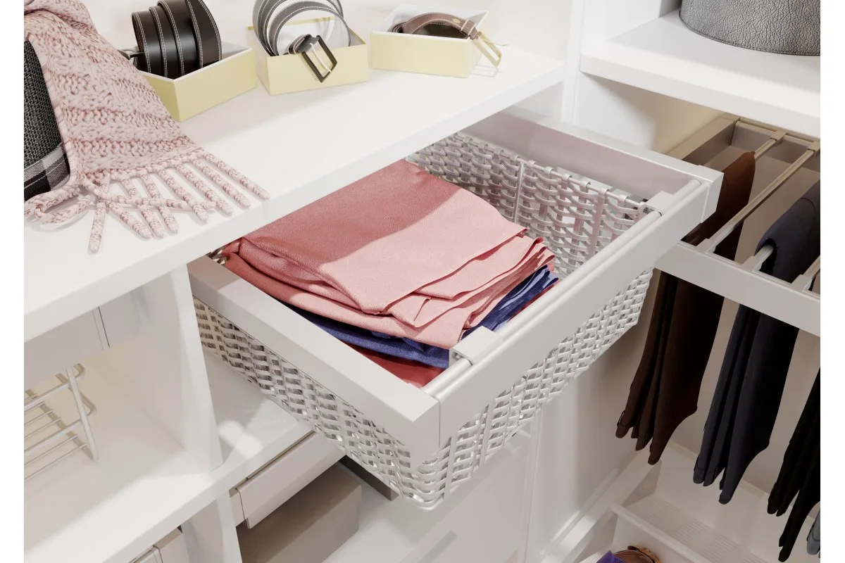 Корзина для белья ELITE 900 мм из ротанга ,белая