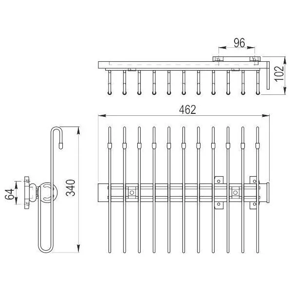 Вешалка для брюк подвесная, хром