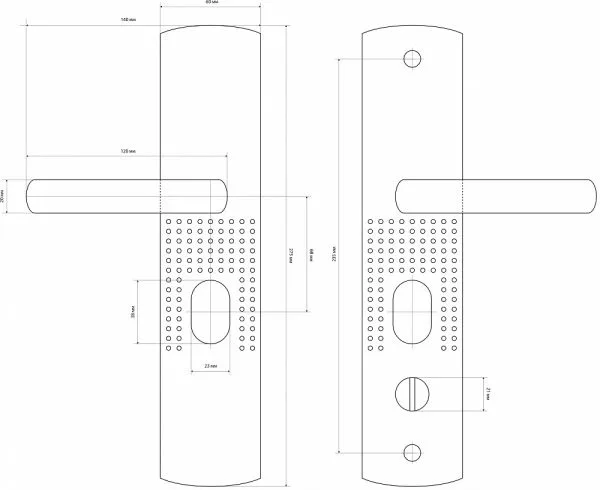Замок в сборе LS для китайских дверей ЗВ1-09-CP ручка LS 222 L