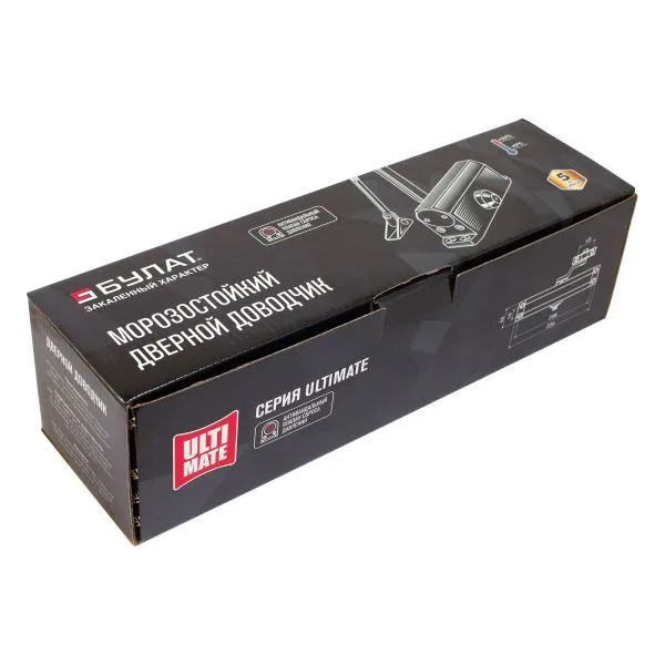 БУЛАТ Доводчик дверной ULTIMATE ДД-150 A-W (80-160 кг) белый морозостойкий