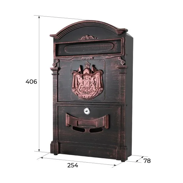 Ящик почтовый № 4010В старая медь