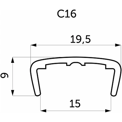 Профиль кромочный ПВХ C-16 дуб монтерей (186-2308S) структурный EL-MECH-PLAST (3,0м)