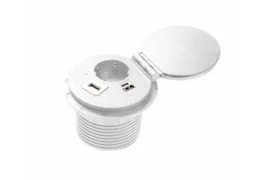 Удлинитель врезной CHARGER PLUS (1 гнездо 220V, 2хUSB, HDMI, RJ45), белый