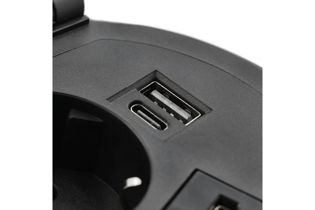 Удлинитель врезной CHARGER PLUS (1 гнездо 220V, 2хUSB, HDMI, RJ45), черный