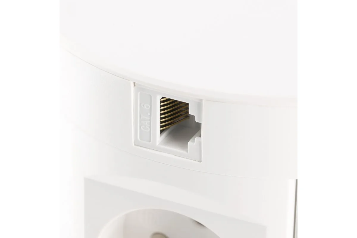Удлинитель врезной COMFORT PLUS (4 гн. Schucko, 2xUSB, 2xRJ45, 5ВтCHERG), белый