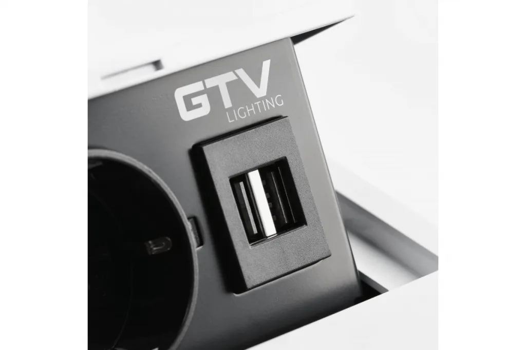 Удлинитель врезной AVARO (1 гнездо Schuko + 2 USB), белый