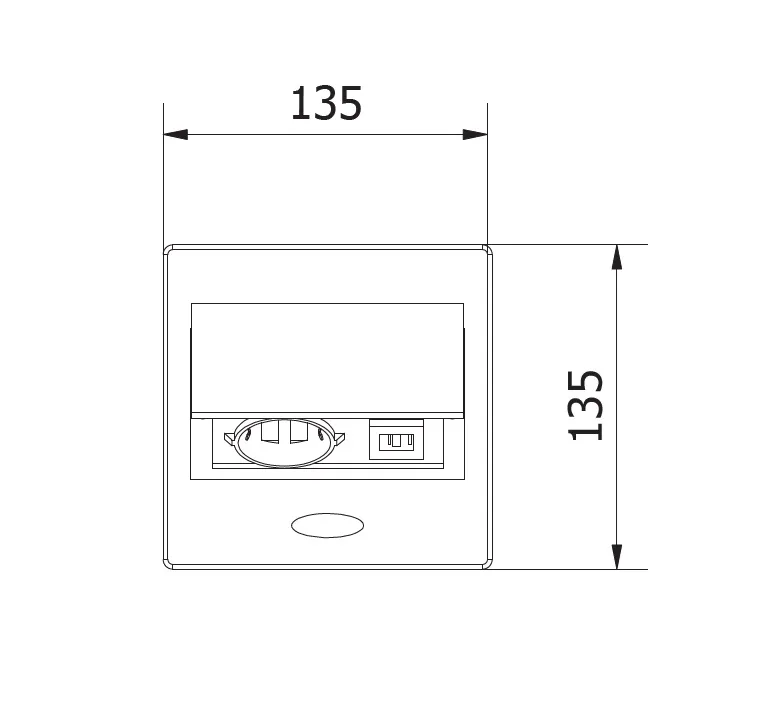 Удлинитель врезной AVARO (1 гнездо Schuko + 2 USB), белый