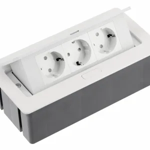 Удлинитель настольный врезной SOFT (3 гнезда Schuko), белый