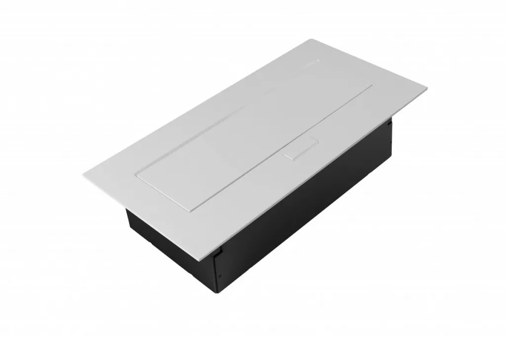Удлинитель настольный врезной GTV (2 гнезда Schuko + 2 USB), белый
