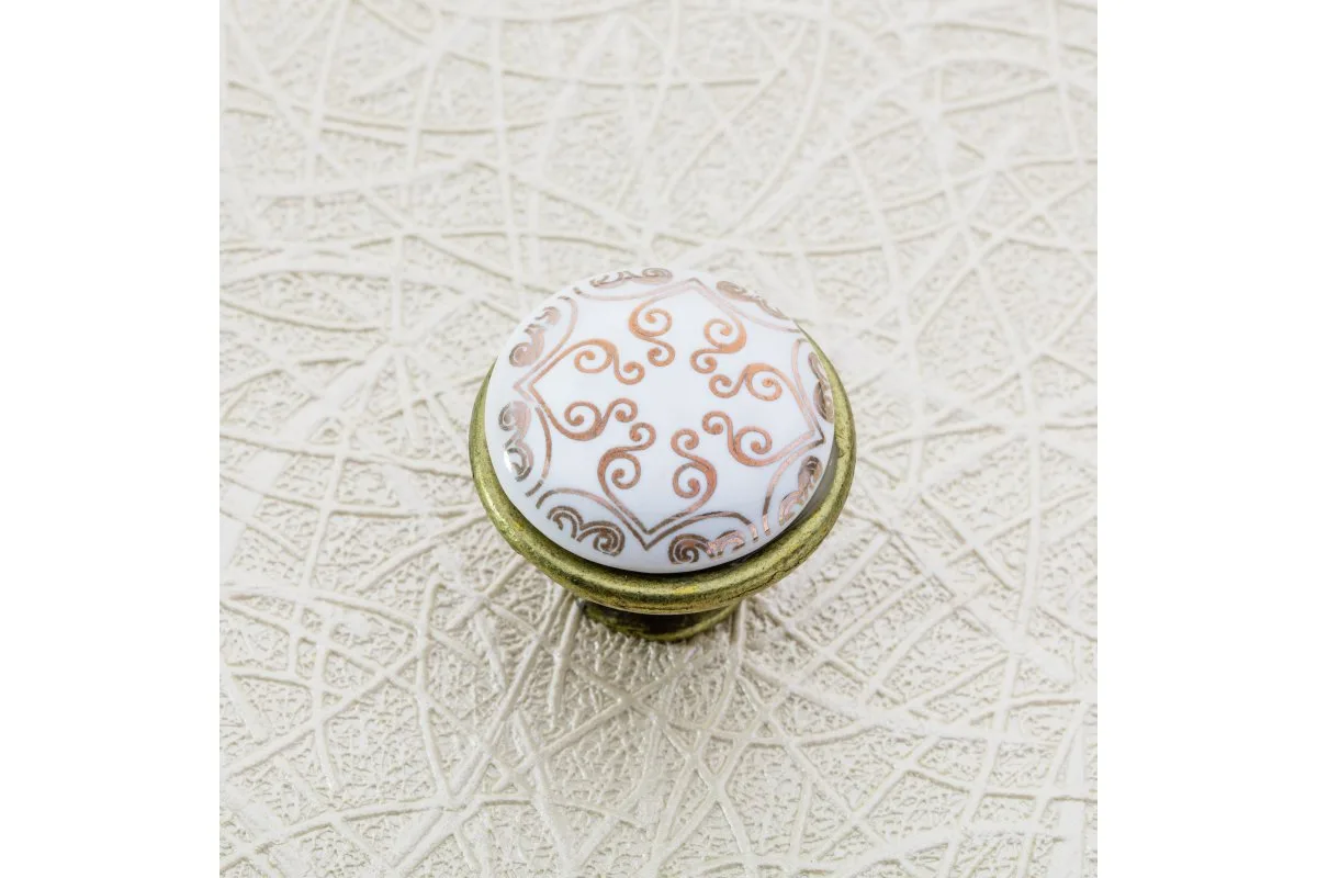 Ручка-кнопка 728P, античная латунь/золото востока
