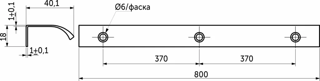 Ручка меб. накладная алюм. MONBLAN 740/800 брашированное золото, AKS