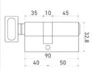 Цилиндровый механизм LS 90 (40С 50)-С-CR (box)
