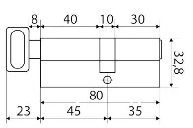 Цилиндровый механизм LS 80 (35 45С)-С-CR (box)