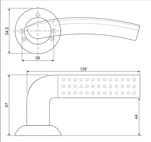 Ручки дверные LS 26-SN CP (Spindle 140)