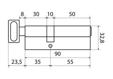 Цилиндровый механизм LS 90 (35С 55)-С-CR Blister