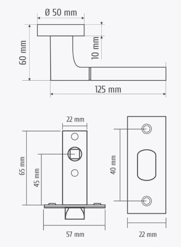 Комплект ручек Verdi 72BN 45 ( графит механизм С45)