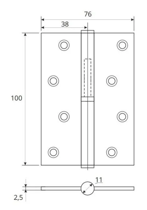 Петля врезная LS 100*75*2 5-SN(мат. никель) комплект 2 шт