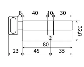 Цилиндровый механизм LS 80 (35 45С)-С-CR Blister
