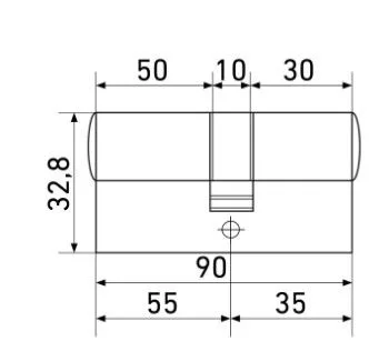 Цилиндровый механизм LS 90 (35 55) CR Blister