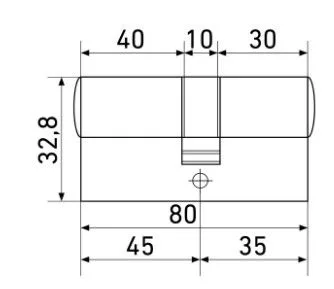 Цилиндровый механизм LS 80 (35 45) CR Blister