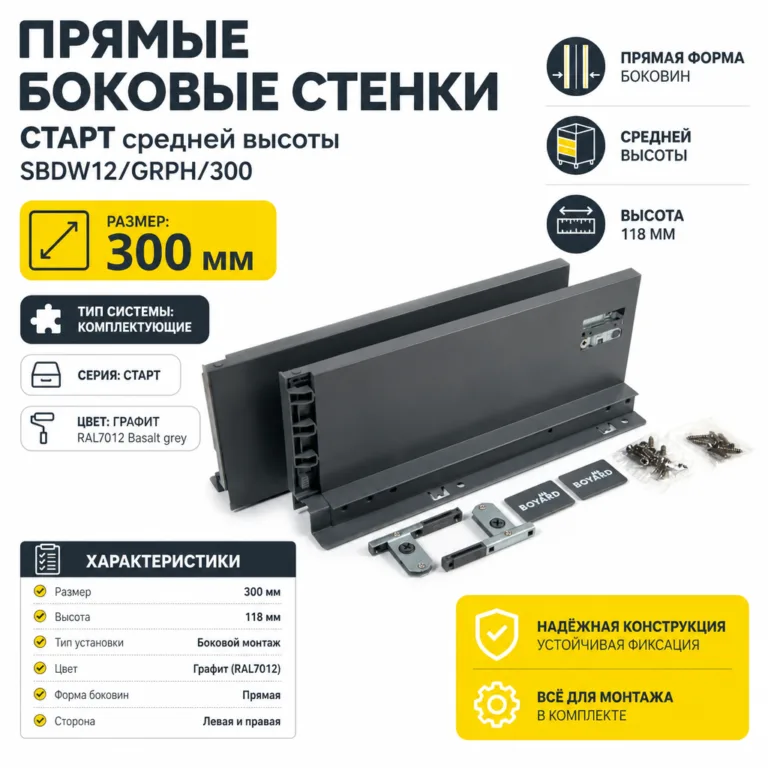 Прямые боковые стенки СТАРТ средней высоты SBDW12/GRPH/300
