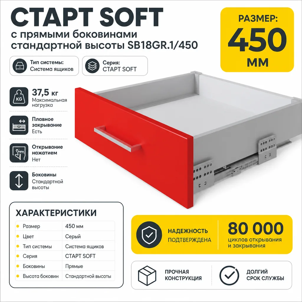 СТАРТ SOFT с прямыми боковинами стандартной высоты SB18GR.1/450