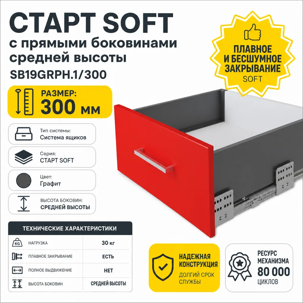 СТАРТ SOFT с прямыми боковинами средней высоты SB19GRPH.1/300
