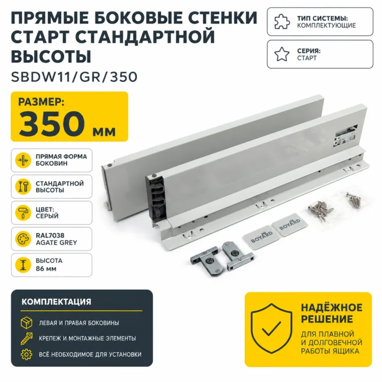 Прямые боковые стенки СТАРТ стандартной высоты SBDW11/GR/350