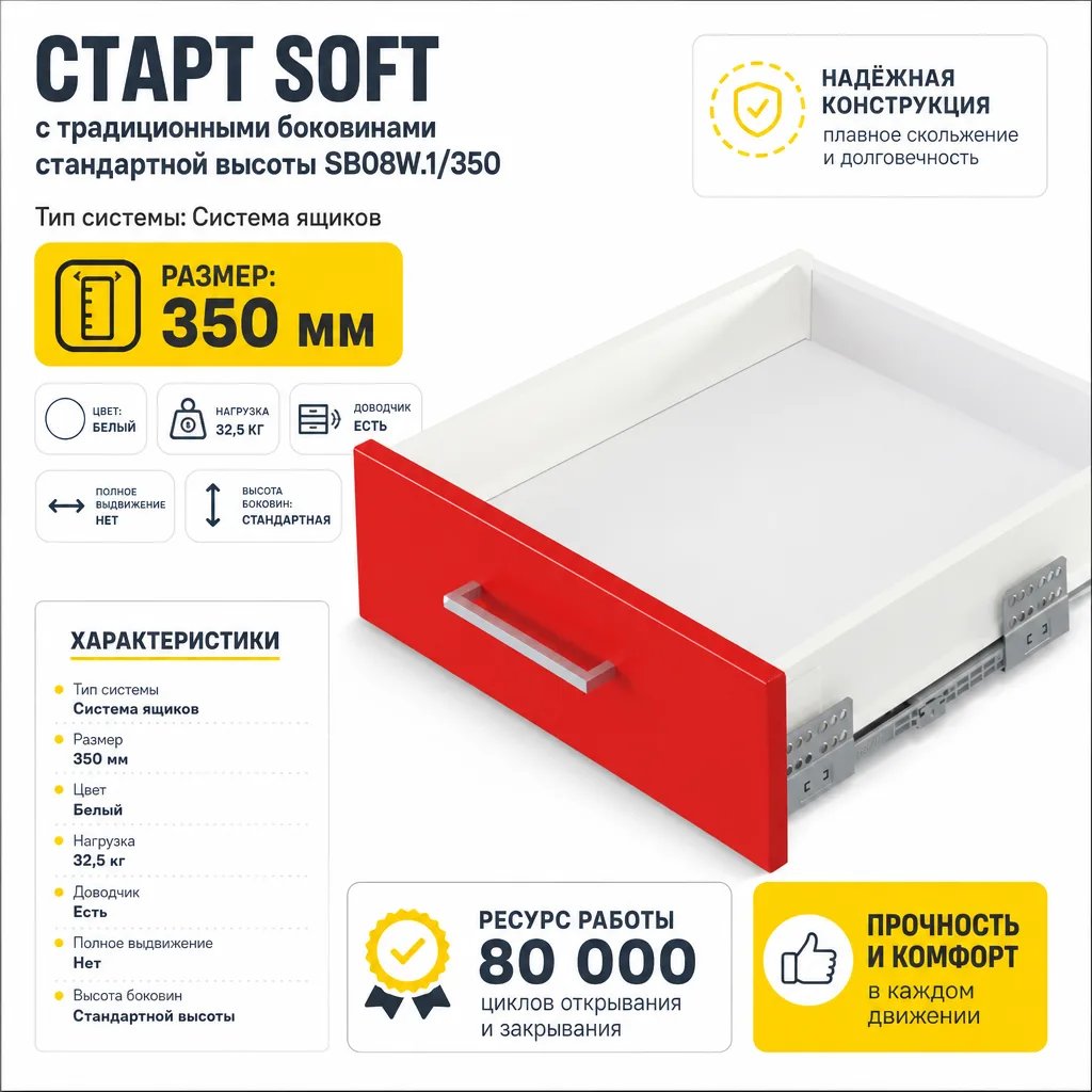 СТАРТ SOFT с традиционными боковинами стандартной высоты SB08W.1/350