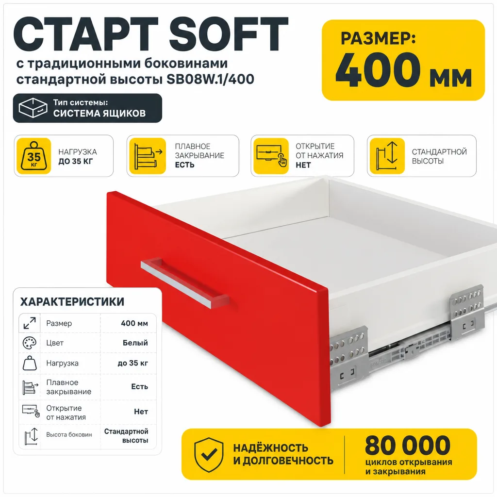 СТАРТ SOFT с традиционными боковинами стандартной высоты SB08W.1/400