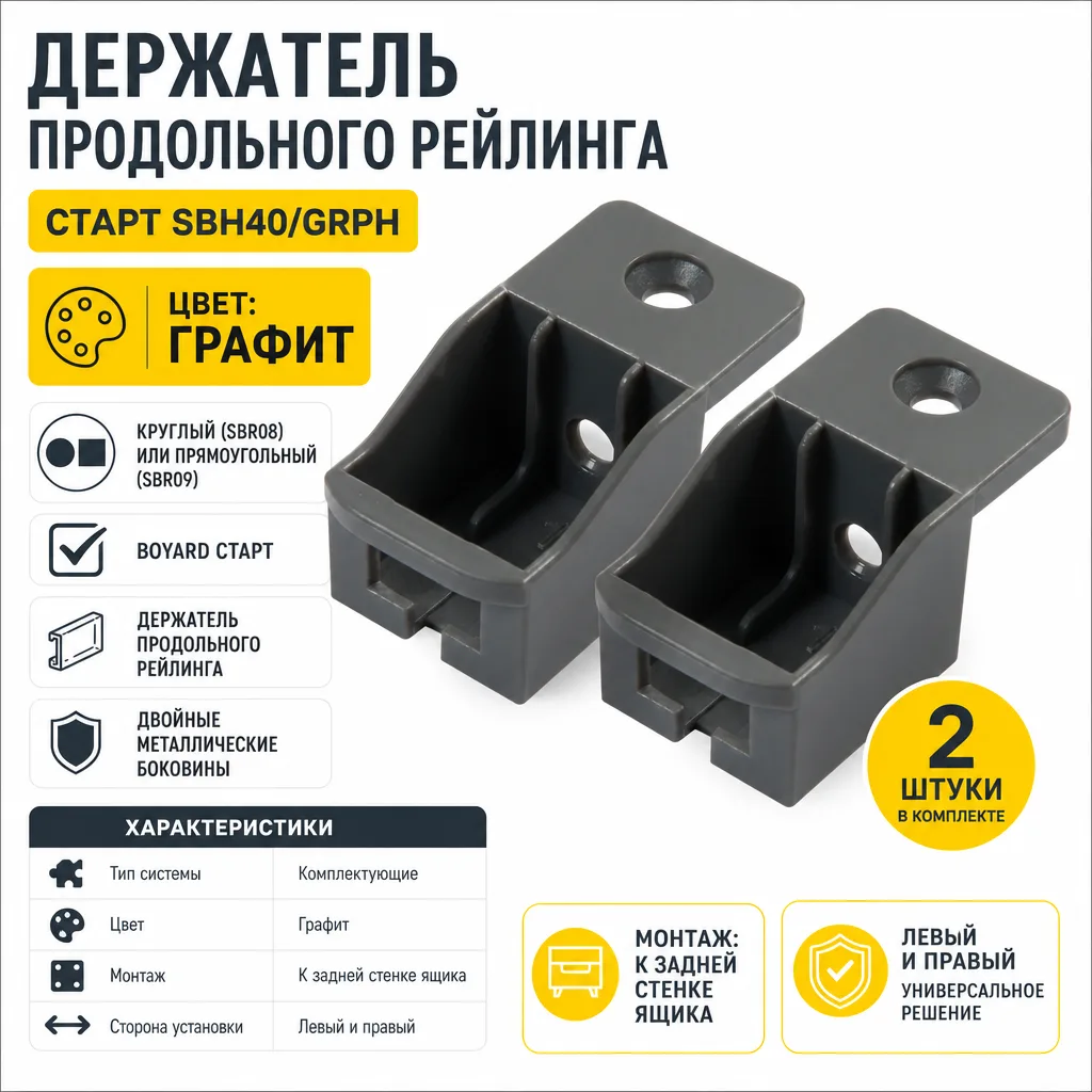 Держатель продольного рейлинга СТАРТ SBH40/GRPH