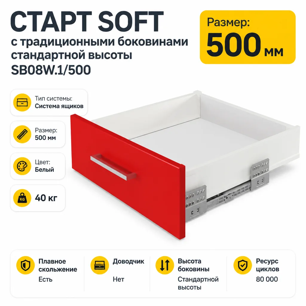 СТАРТ SOFT с традиционными боковинами стандартной высоты SB08W.1/500