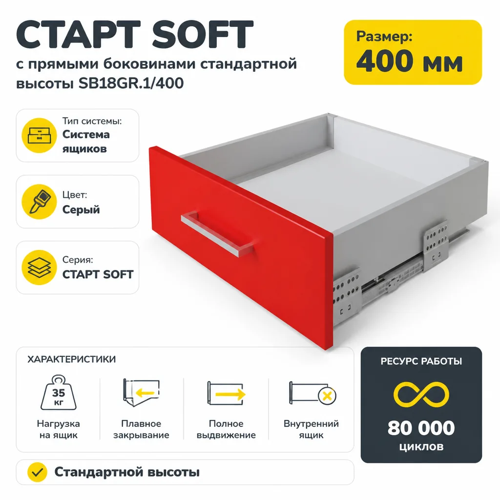 СТАРТ SOFT с прямыми боковинами стандартной высоты SB18GR.1/400