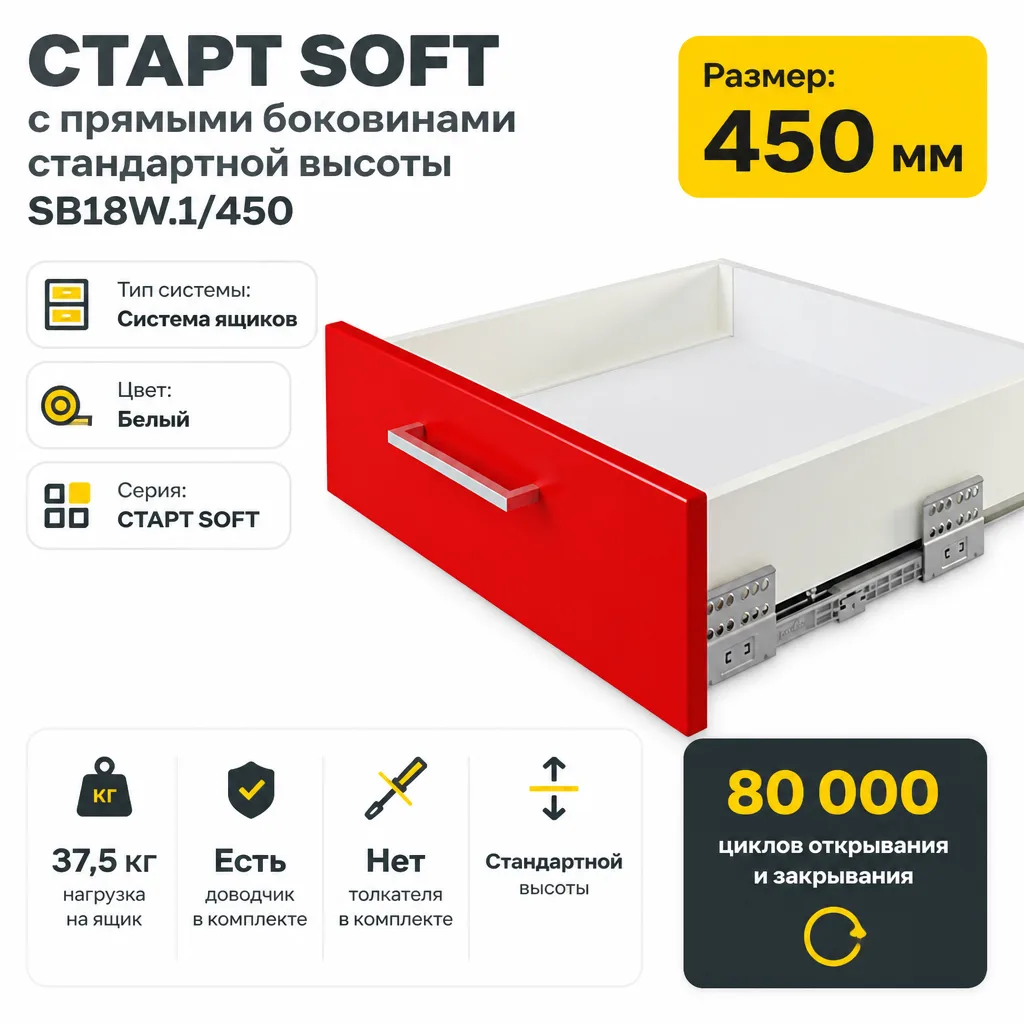 СТАРТ SOFT с прямыми боковинами стандартной высоты SB18W.1/450