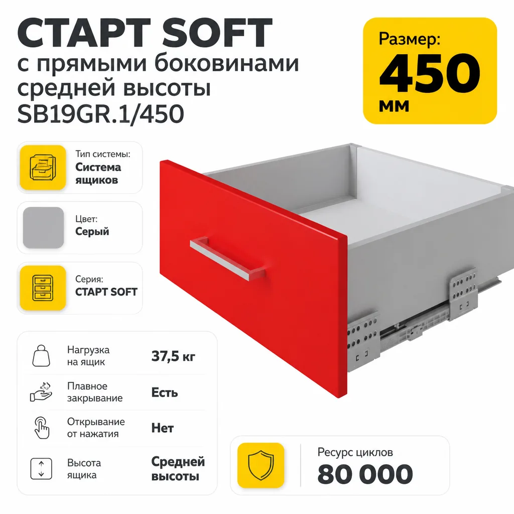 СТАРТ SOFT с прямыми боковинами средней высоты SB19GR.1/450