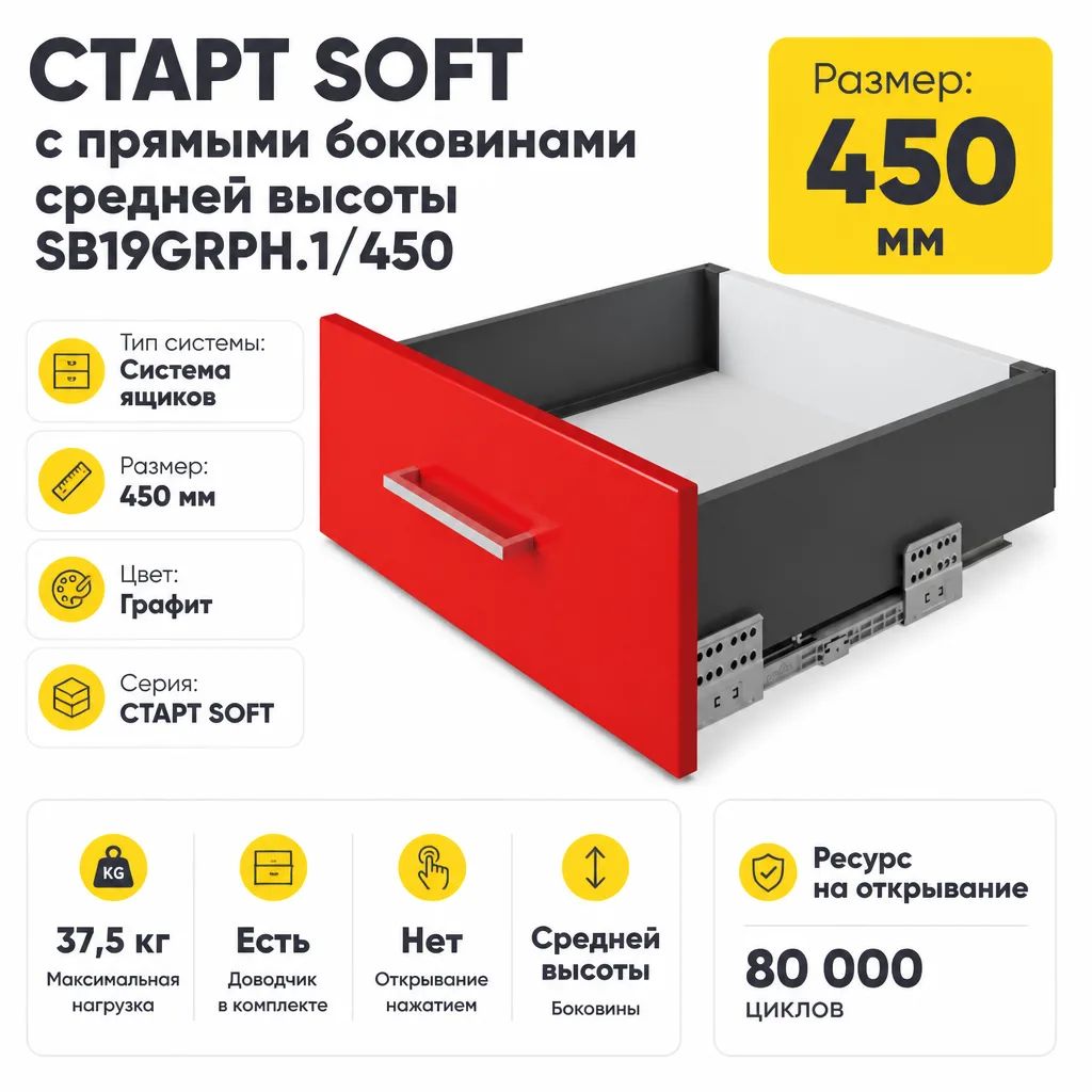 СТАРТ SOFT с прямыми боковинами средней высоты SB19GRPH.1/450