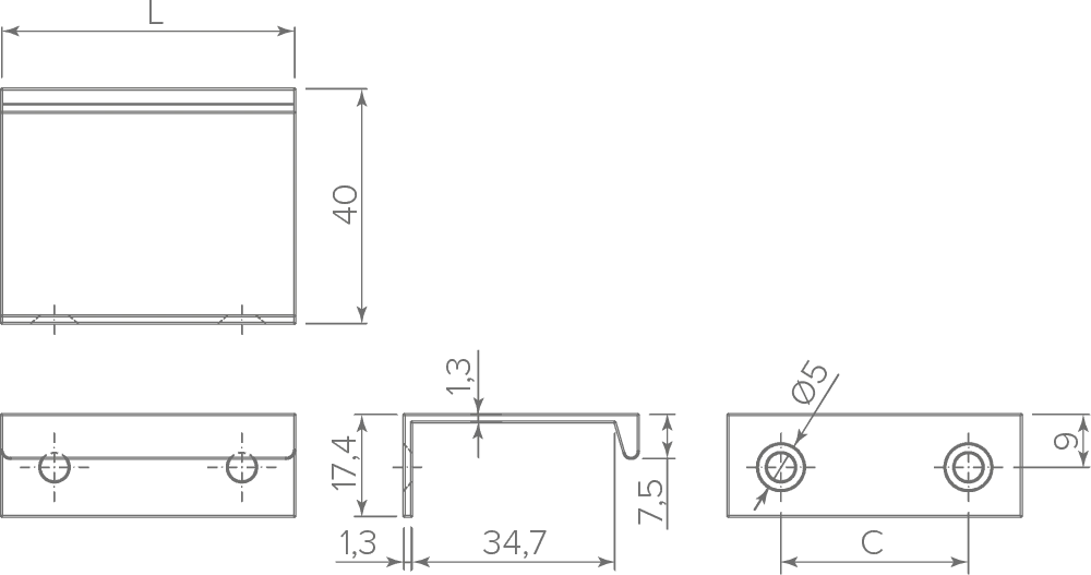 Ручка торцевая HEXI 96/150 мм, хром