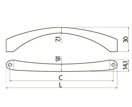 Ручка мебельная CLEO L-160мм, алюминий