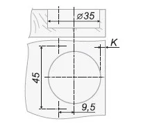 Мебельная петля H74551/2738